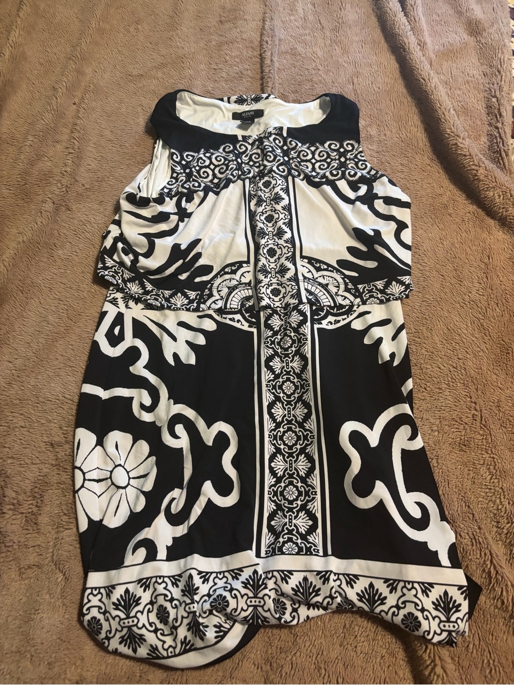 Alfani Black & White Sleeveless Mini Dress